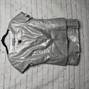 Anne Klein Metallic Jacket Top and Skirt Set Size 14 Petite